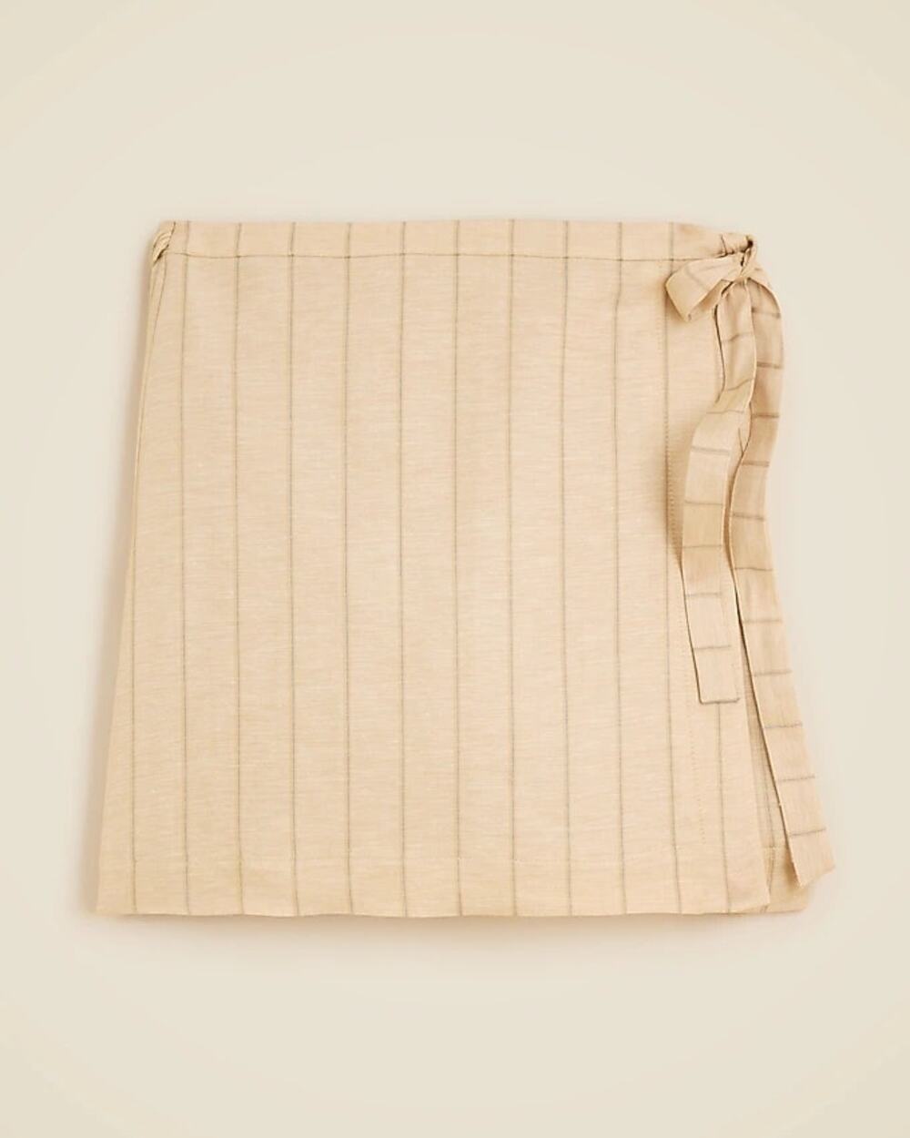 J.Crew Linen Blend Wrap Pencil Skirt Tie Waist Size 4 Cream Ivory